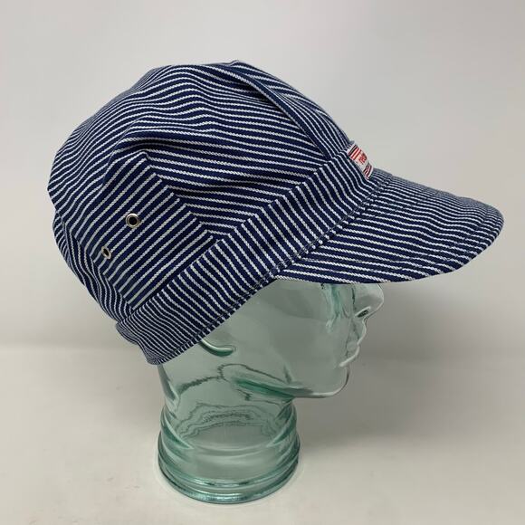 NWT Red Rock Railroad Engineer Conductor Train Stripe Hat Mens 7 3/8 - Picture 6 of 8